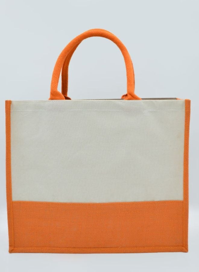 Fatio Set of 10 Jute Bags with Cream Canvas – Eco-Friendly Reusable Tote Bags - Image 2